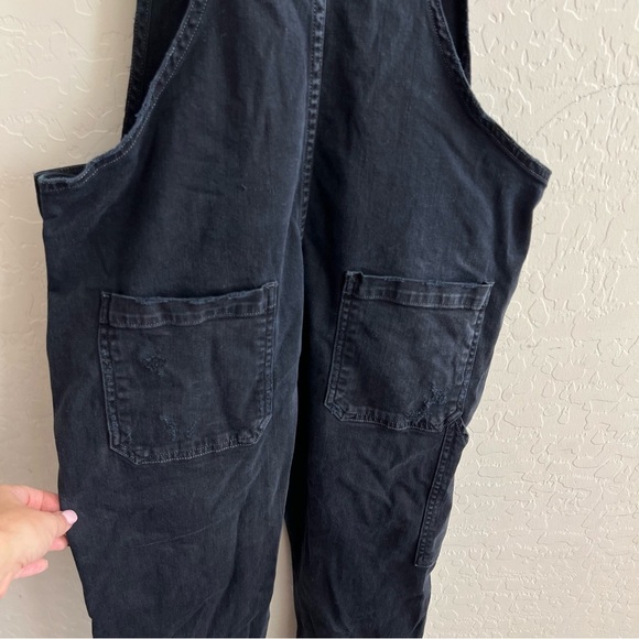 Citizens of Humanity Quincy Overalls Black Surrender Distressed Small - Picture 9 of 11